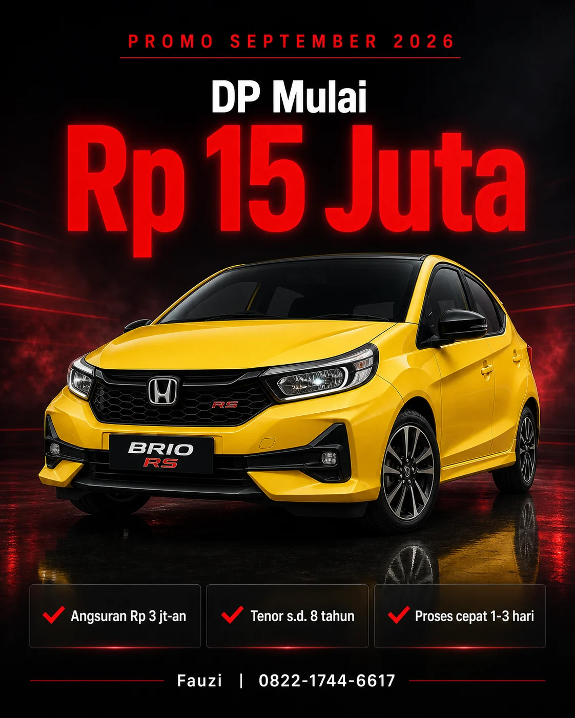 Poster promo: DP mulai Rp 15 juta