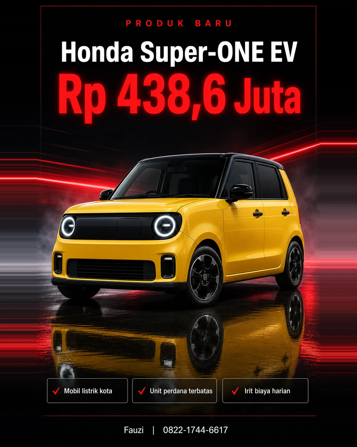 Poster promo: Honda Super-ONE EV Rp 438,6 juta