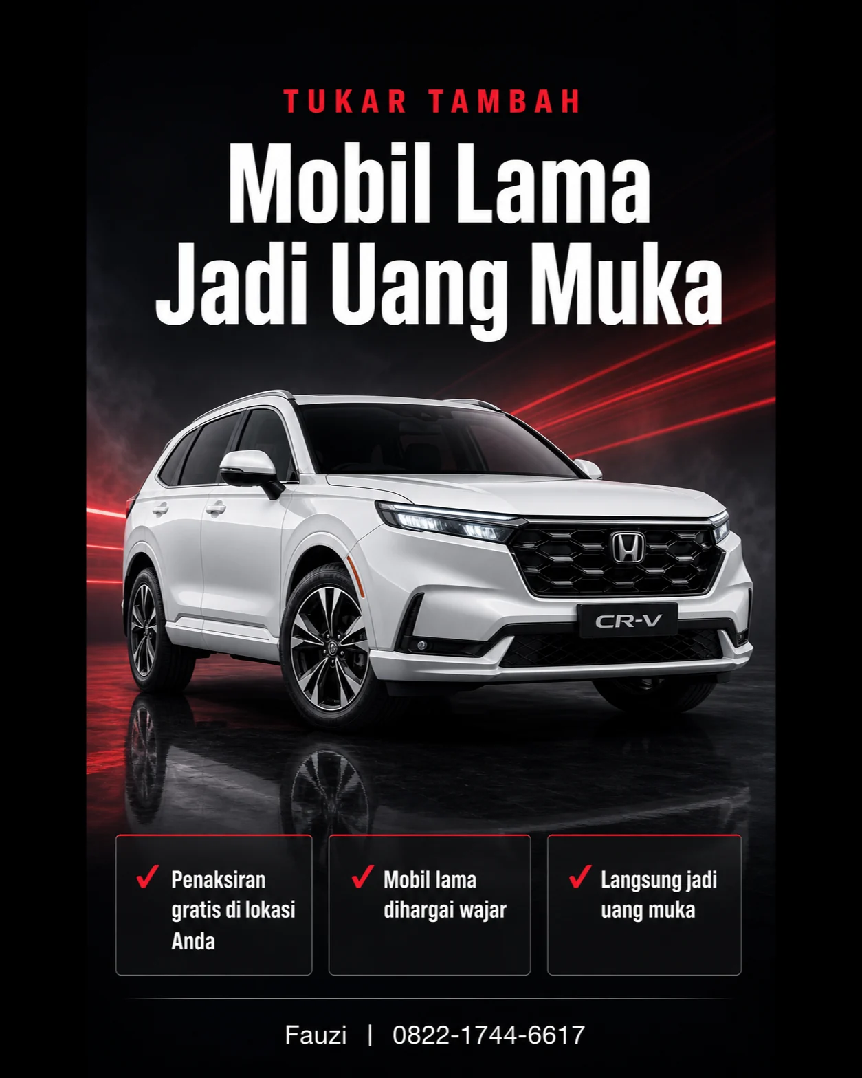 Poster promo: tukar tambah, mobil lama jadi uang muka
